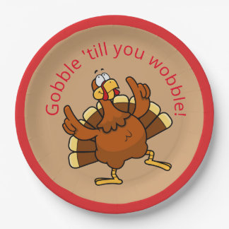 Gobble Till You Wobble Thanksgiving Paper Plates