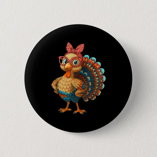 Gobble Turkey Day Happy Thanksgiving For Toddlers  Button (Front)