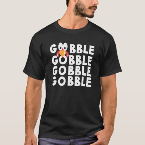 Gobble Turkey Face Thanksgiving 2022 Kids T_Shirt