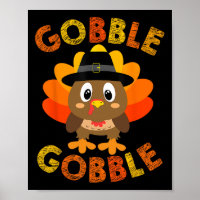 Gobble Turkey Little Boys Girls Kids Thanksgiving 