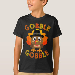 Gobble Turkey Little Boys Girls Kids Thanksgiving  T-Shirt