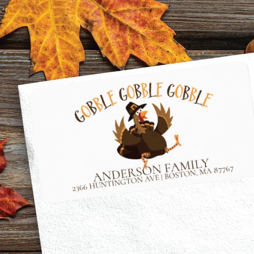 Gobble Turkey Thanksgiving Address Label