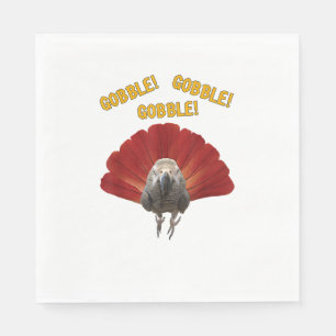 Gobble! Turkey Thanksgiving African Grey Parrot Napkins