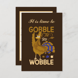 gobble wobble turkey add information Thanksgiving Invitation