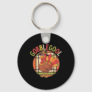 Gobblegool Thankful Turkey Day Thanksgiving Groovy Keychain