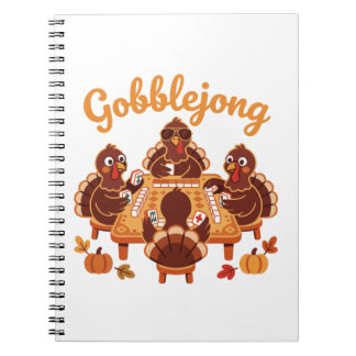 Gobblejong Turkeys Playing Mahjong Thanksgiving Notebook