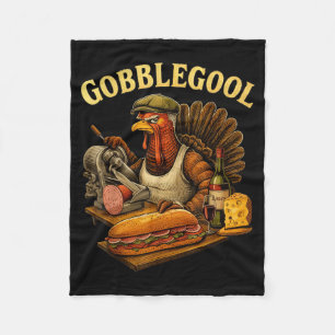 Gobbol Turkey Thanksgiving Fleece Blanket