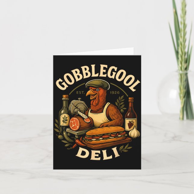 Gobbol Turkey Thanksgiving Italian Turkey Chef  Card (Front)
