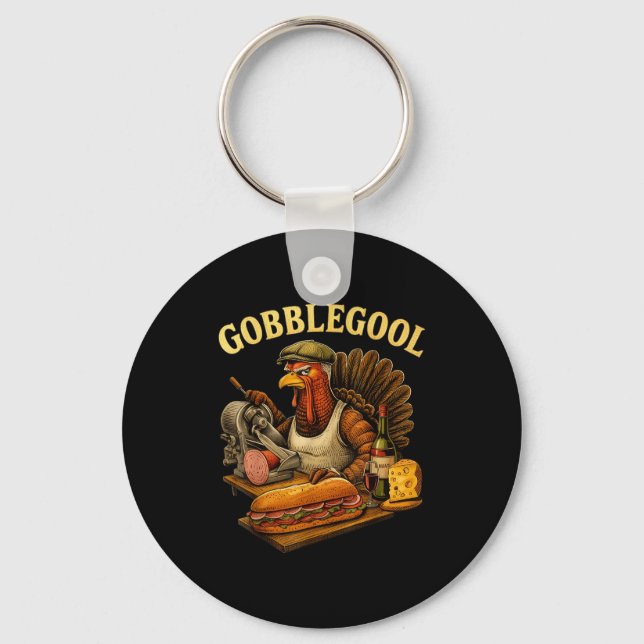Gobbol Turkey Thanksgiving  Keychain (Front)