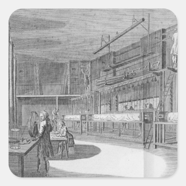 Gobelin workshops, from the 'Encyclopedia' by Deni Square Sticker (Front)