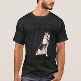 Goberian Saying Mom Dad Print, Golden Retriever Hu T-Shirt