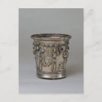 Goblet embossed with skeletons holding masks
