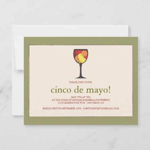 Goblet of Sangria Cinco de Mayo Party Invitation