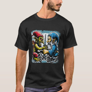 Goblin Fighting Gnome Funny Creature Fantasy Hobgo T-Shirt