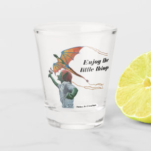 Goblin Flying Dragon Kite Fantasy Art Shot Glass