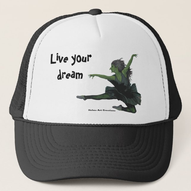 Goblin Girl Ballet Dancing Fantasy Art Trucker Hat (Front)