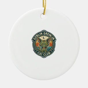 Goblin Gremlin Cat Cute Kitty Design - Goblin Grem Ceramic Ornament