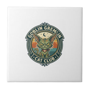 Goblin Gremlin Cat Cute Kitty Design - Goblin Grem Ceramic Tile