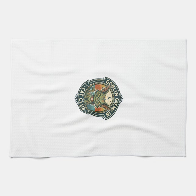 Goblin Gremlin Cat Cute Kitty Design - Goblin Grem Kitchen Towel (Horizontal)