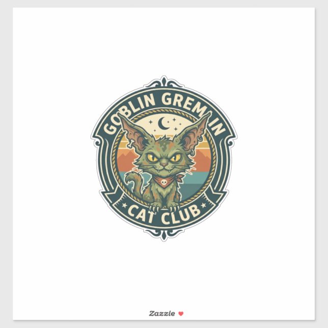 Goblin Gremlin Cat Cute Kitty Design - Goblin Grem Sticker (Sheet)