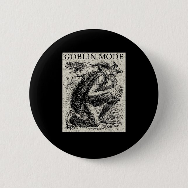 Goblin Mode Goblincore Fairycore Medieval Grunge Button (Front)