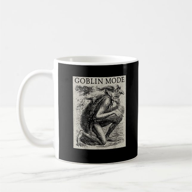 Goblin Mode Goblincore Fairycore Medieval Grunge Coffee Mug (Left)