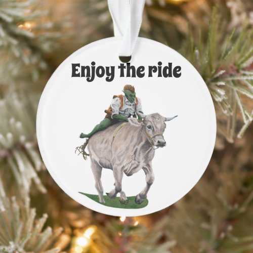 Goblin Rider Ox Racing Fantasy Acrylic Ornament