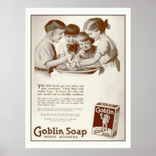 Goblin Soap Vintage Magazine Ad Retro Poster