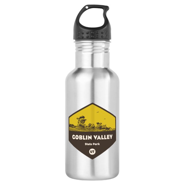 Goblin Valley State Park Stainless Steel Water Bottle (Front)
