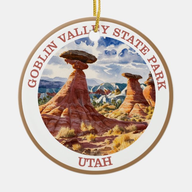 Goblin Valley State Park, Utah  Ceramic Ornament (Front)