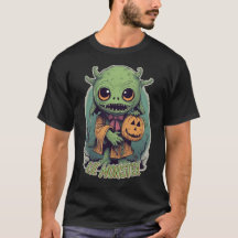 Goblin with Jack-o-Lantern Vintage Style T-shirt