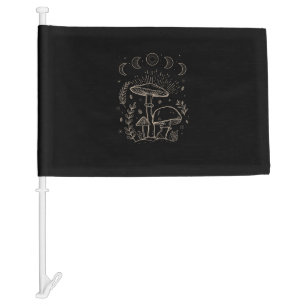 Goblincore Aesthetic Academia Cottagecore Mushroom Car Flag