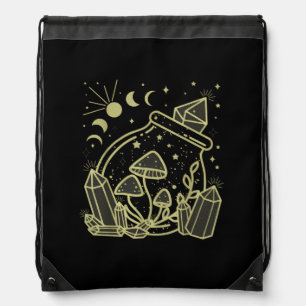 Goblincore Aesthetic Cottagecore Academia Mushroom Drawstring Bag