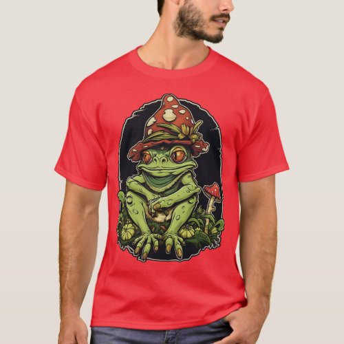 Goblincore Aesthetic Frog Mushroom Dark Academia 1 T_Shirt