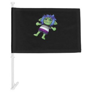 Goblincore Asexual Pride Goblin Classic Car Flag