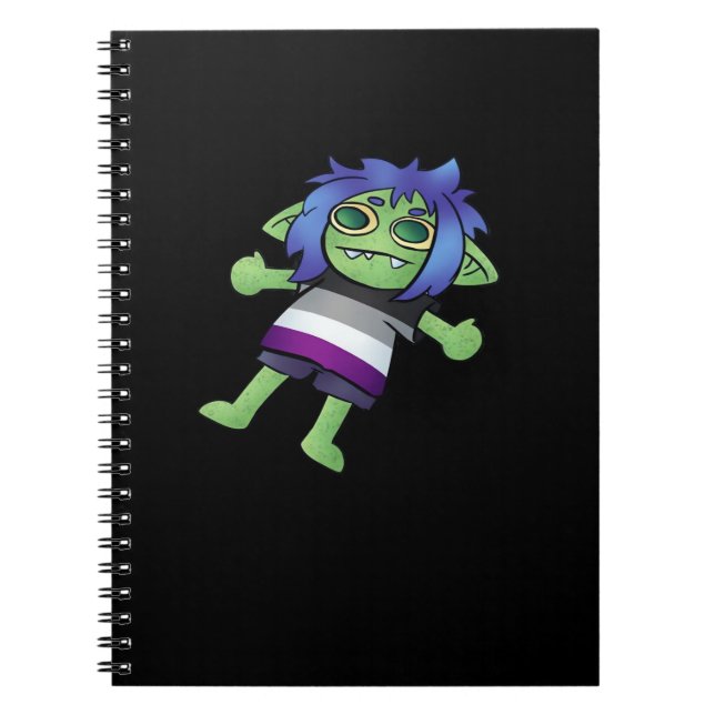 Goblincore Asexual Pride Goblin Classic Notebook (Front)