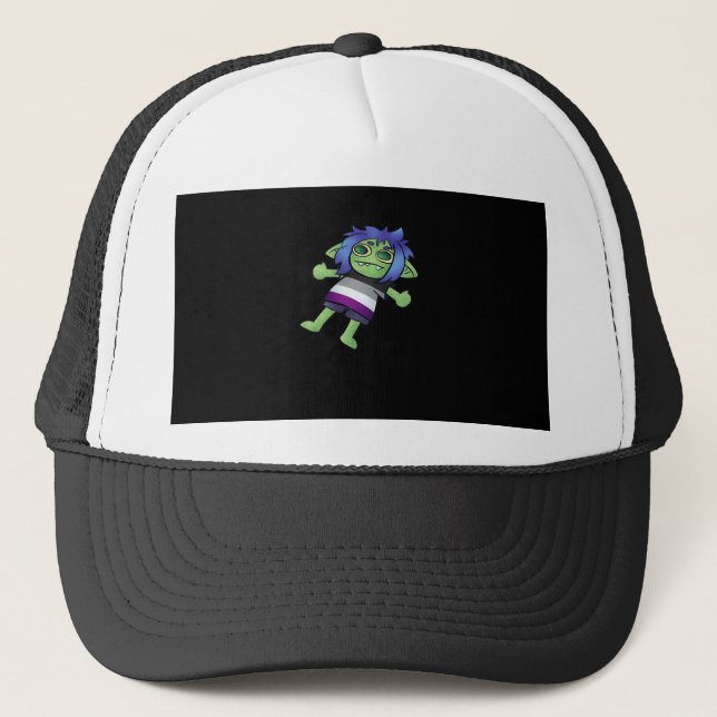 Goblincore Asexual Pride Goblin Classic Trucker Hat (Front)