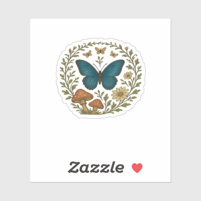 Goblincore Butterfly Fairycore Botanical Apparel C Sticker (Sheet)