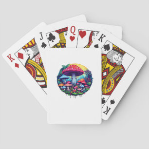 Goblincore Colorful Mushrooms Classic Poker Cards
