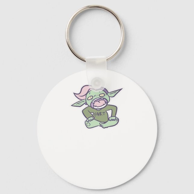 Goblincore Fart Goblin Classic Keychain (Front)