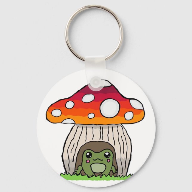 Goblincore Frog Classic Retro Appeal Keychain (Front)