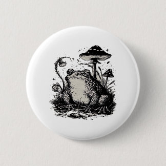 Goblincore Frog Minimal Classic Design Button