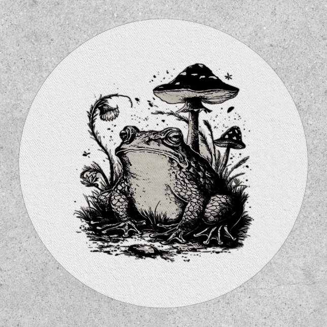 Goblincore Frog Minimal Classic Design Patch (Front)