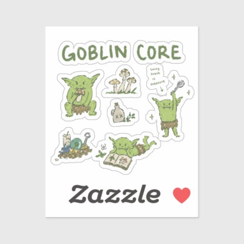 Goblincore Mushroom Trinket Collector Sticker