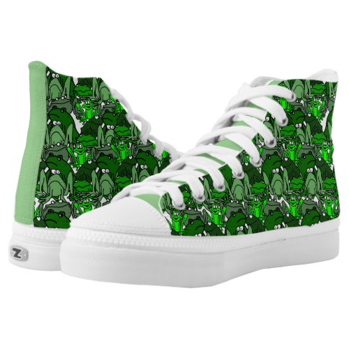 Goblincore Style Frog Cartoon High Tops