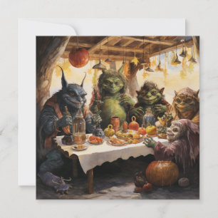 👻🍽️ "Goblins & Grub Gathering"! 🍽️👻 Halloween Invitation