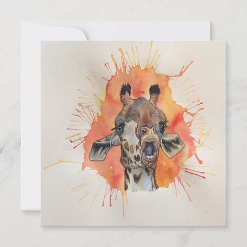 Gobsmacked Giraffe Postcard Style Notecard