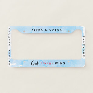 God Always Wins Waymaker Promise Keeper  License Plate Frame