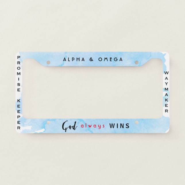 God Always Wins Waymaker Promise Keeper  License Plate Frame (Front)