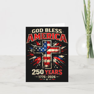 God American 250 Years 1776 2026 for Men Women 4th Card
